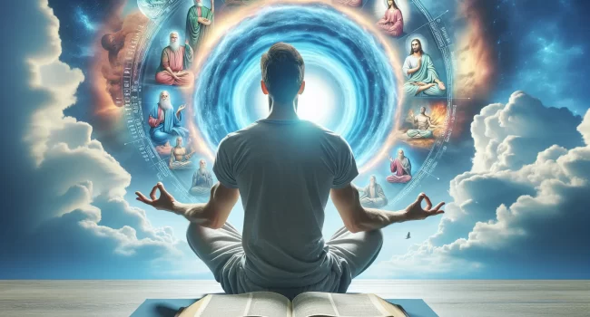 Imagen ilustrativa de una persona meditando en posición de loto