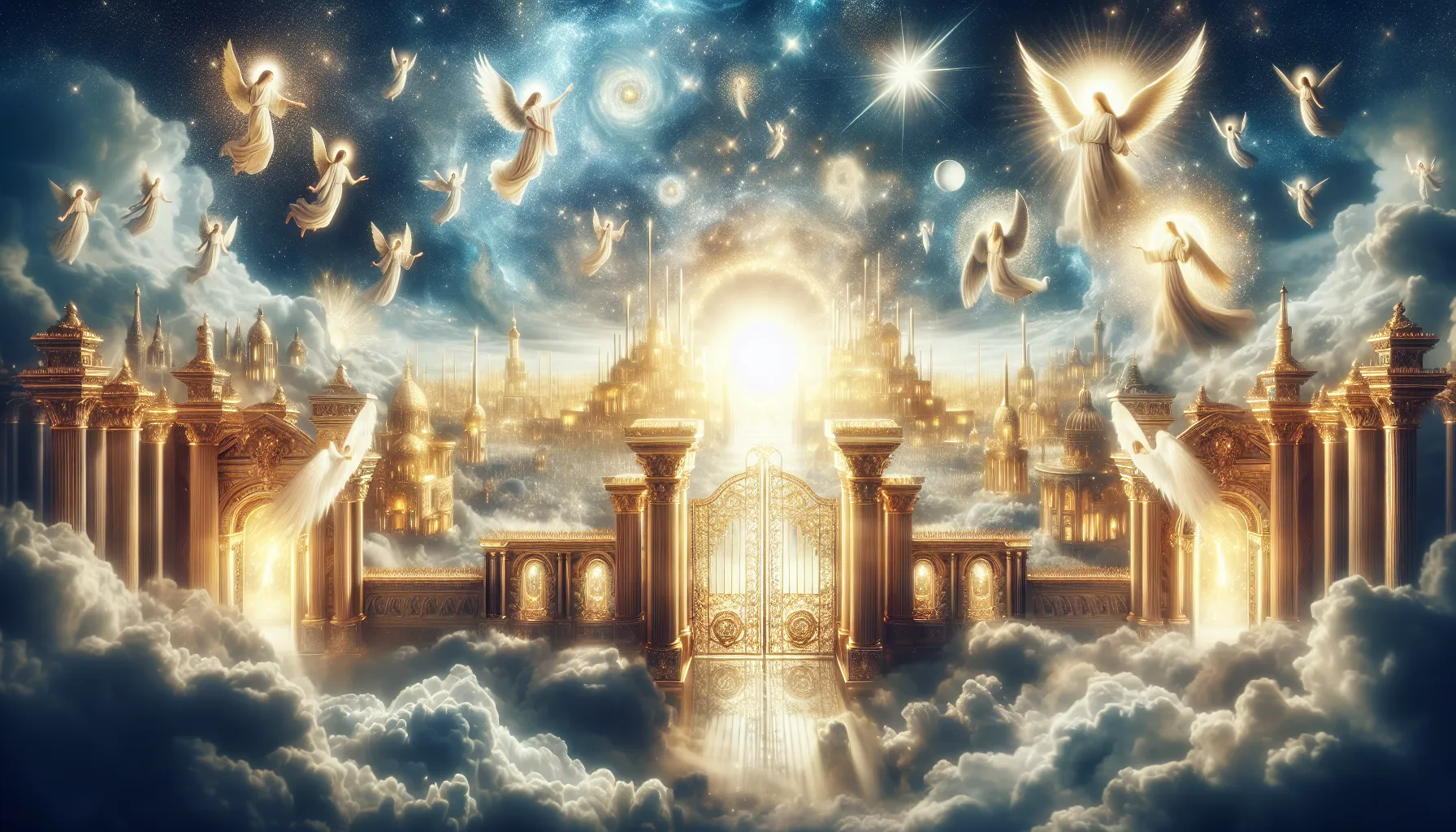 Representación artística de la Jerusalén celestial descrita en el libro del Apocalipsis y la Biblia.