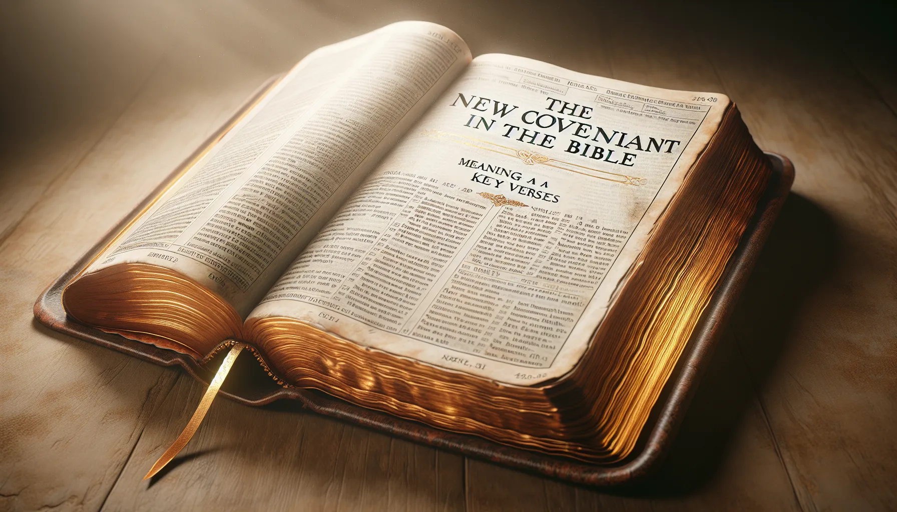 Una ilustración de una Biblia abierta con el título 'El Nuevo Pacto en la Biblia: significado y versículos clave'.
