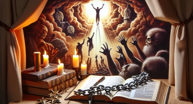 Imagen que representa enseñanzas bíblicas acerca de la liberación espiritual y la lucha contra la opresión demoníaca.