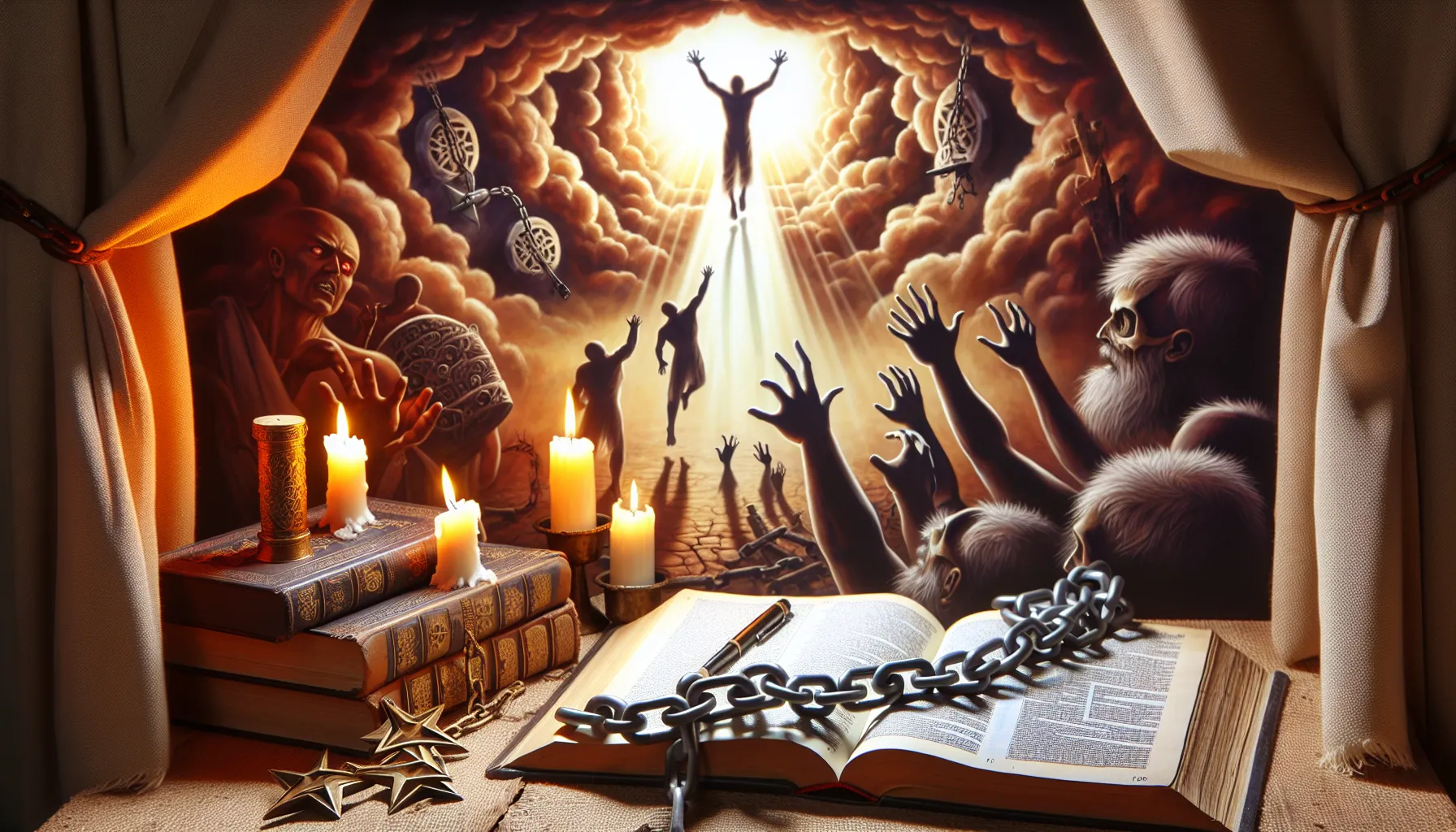 Imagen que representa enseñanzas bíblicas acerca de la liberación espiritual y la lucha contra la opresión demoníaca.