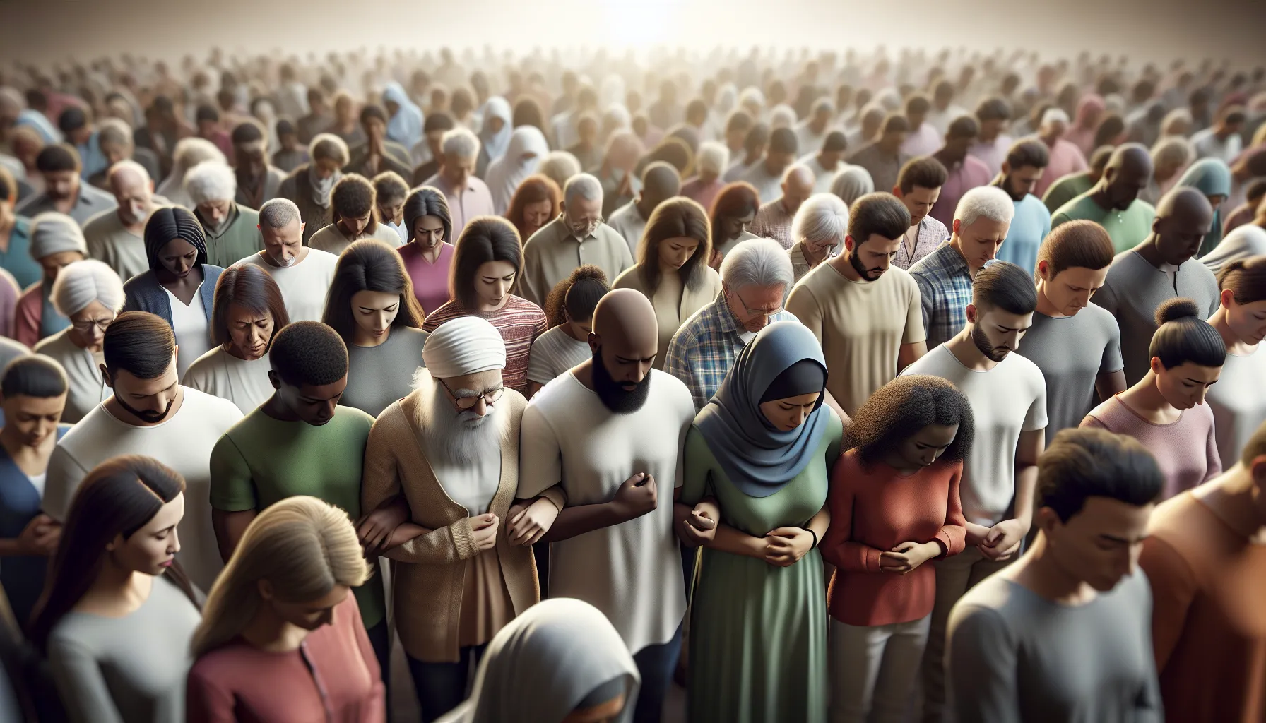 Un grupo de personas reunidas en oración