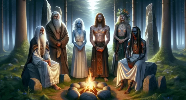 Ilustración que representa el tema del paganismo y quienes son considerados paganos para un artículo web.