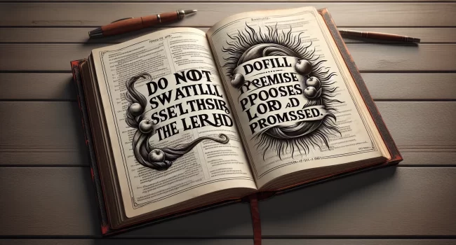 Imagen representativa de un libro abierto con la cita bíblica: 'No jures en falso