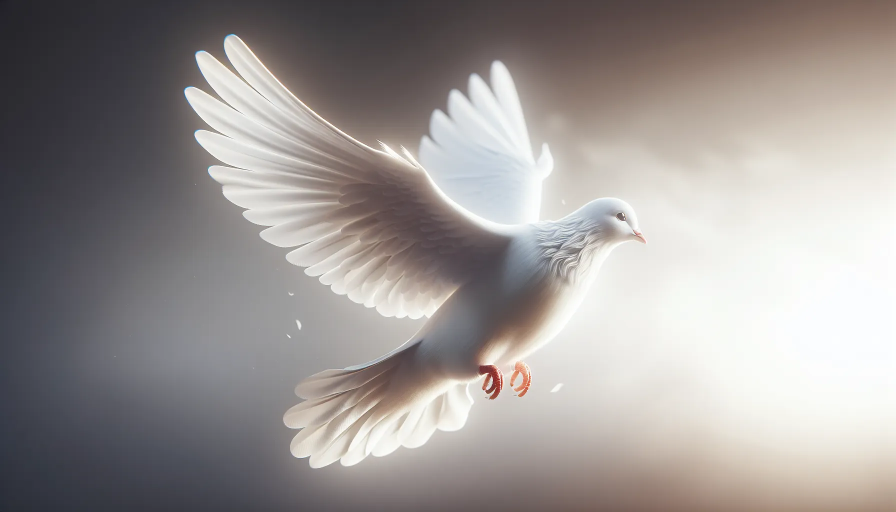 Imagen de una paloma blanca en vuelo