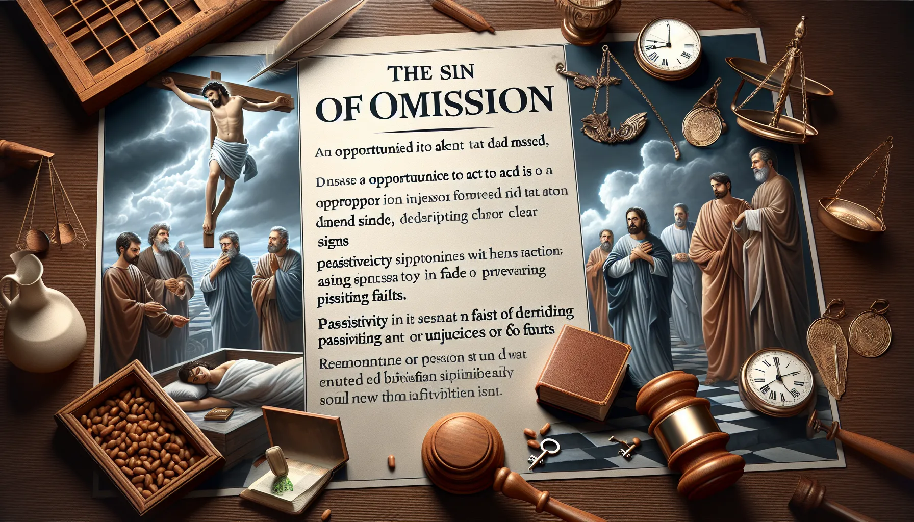 Imagen representando conceptos bíblicos relacionados con el pecado de omisión.