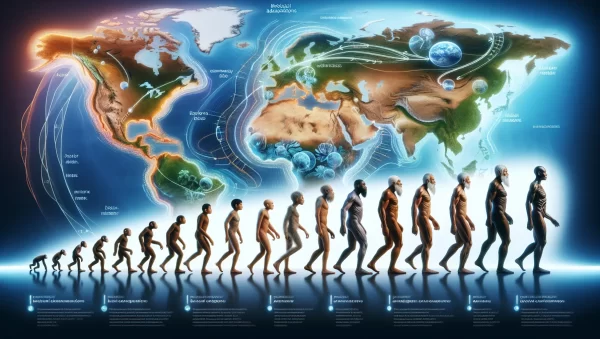 Gráfico ilustrativo sobre el origen de las diferentes razas humanas en la historia de la evolución humana.