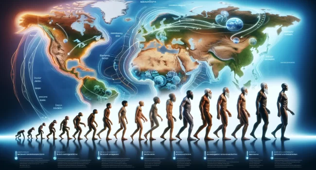 Gráfico ilustrativo sobre el origen de las diferentes razas humanas en la historia de la evolución humana.