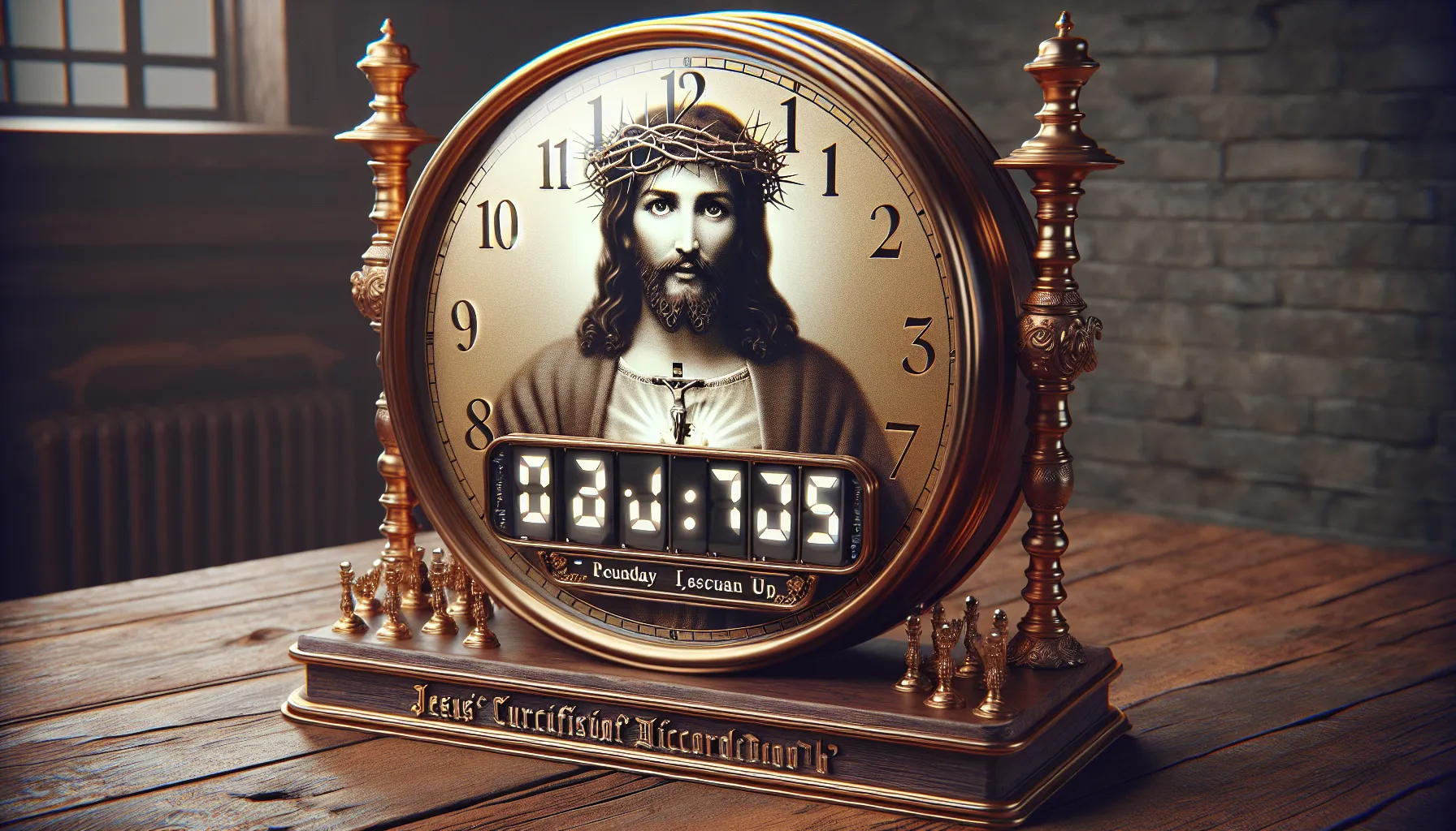 Imagen de un reloj antiguo marcando el día de la crucifixión de Jesús según la Biblia.