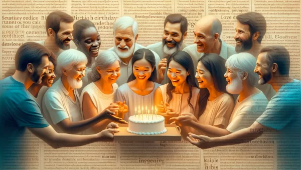 Imagen de un grupo de personas evangélicas celebrando un cumpleaños