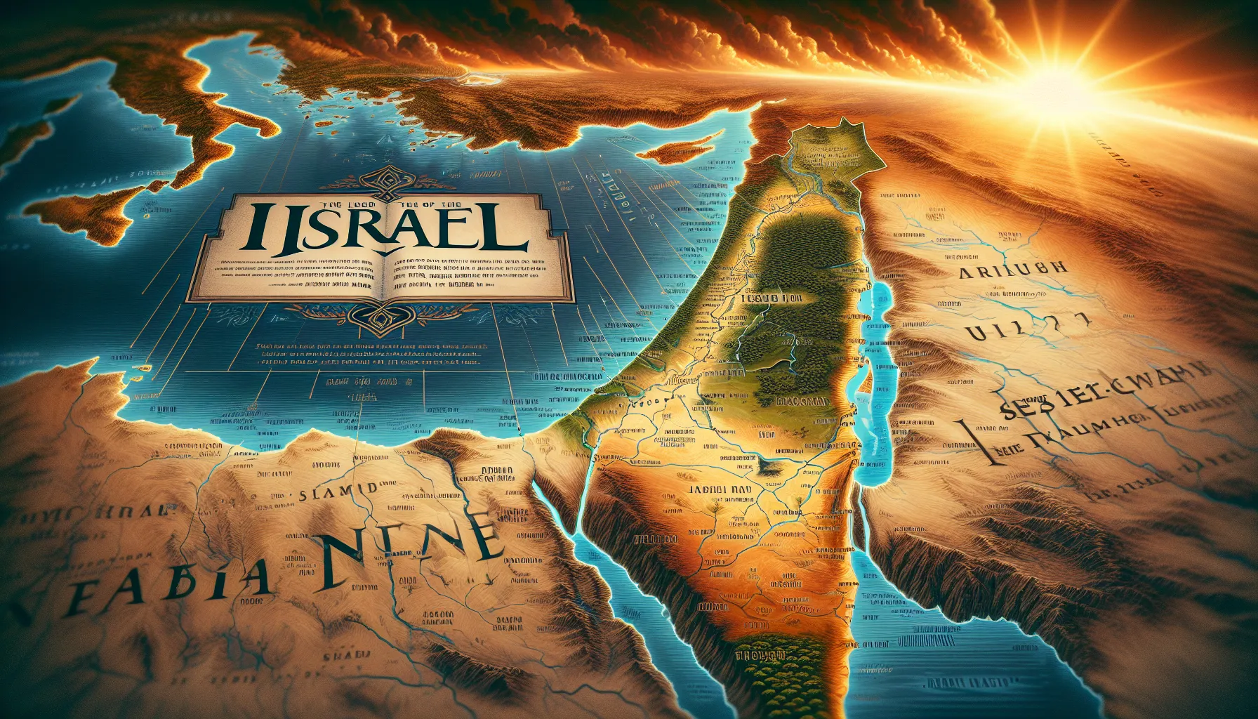 Imagen destacada: Mapa de Israel con referencias bíblicas sobre su importancia histórica y profética.