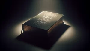 Imagen representativa de un libro de la Biblia con un tinte de reflexión