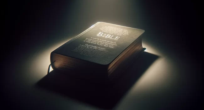 Imagen representativa de un libro de la Biblia con un tinte de reflexión