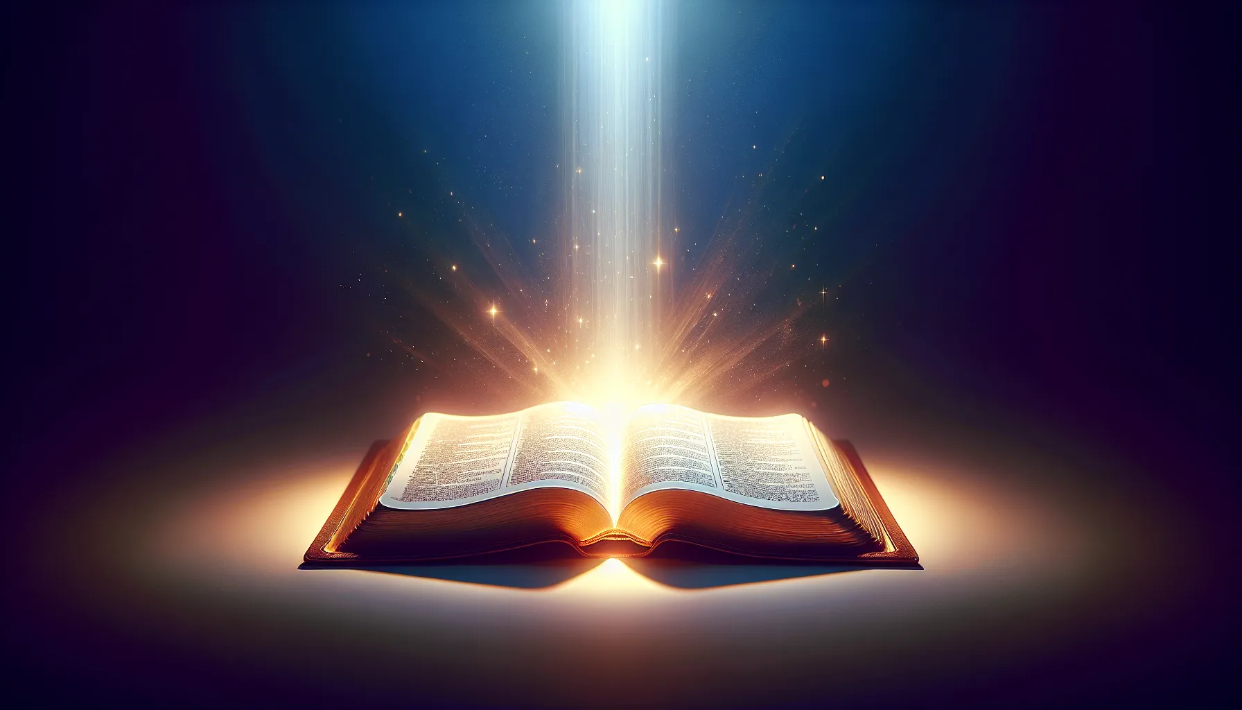 Imagen ilustrativa de una Biblia abierta con una luz brillante sobre ella, simbolizando la importancia espiritual y la guía que proporciona a los cristianos.