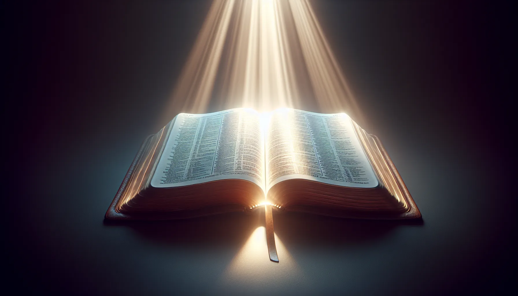 Imagen de una Biblia abierta con una luz brillante iluminando sus páginas