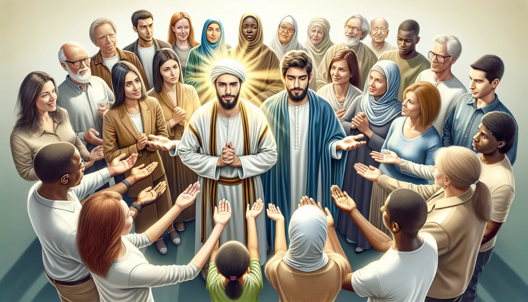 Imagen representativa de un grupo de personas quedando seleccionadas y destacadas en una comunidad religiosa como los elegidos por Dios.