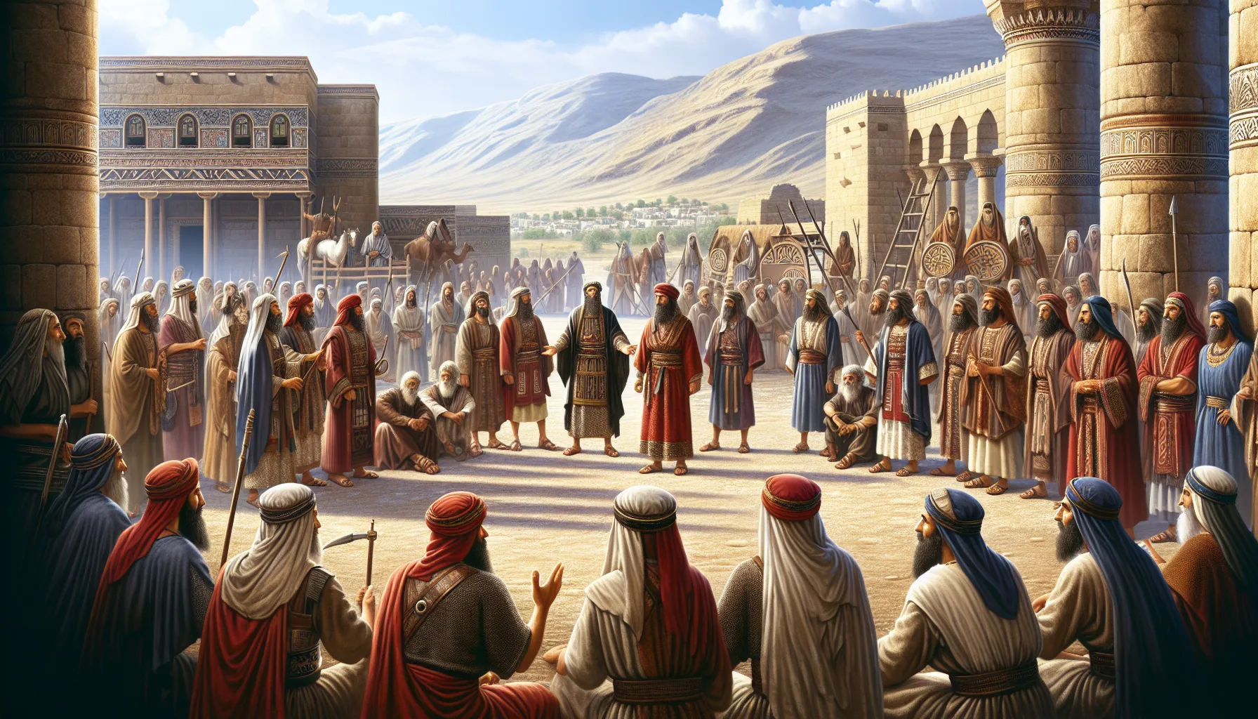 Imagen ilustrativa representando la historia bíblica de los amonitas y su interacción con Israel.