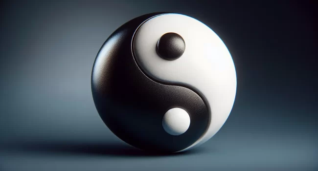 Símbolo del Yin y Yang como representación del equilibrio y la dualidad en la cosmovisión oriental.