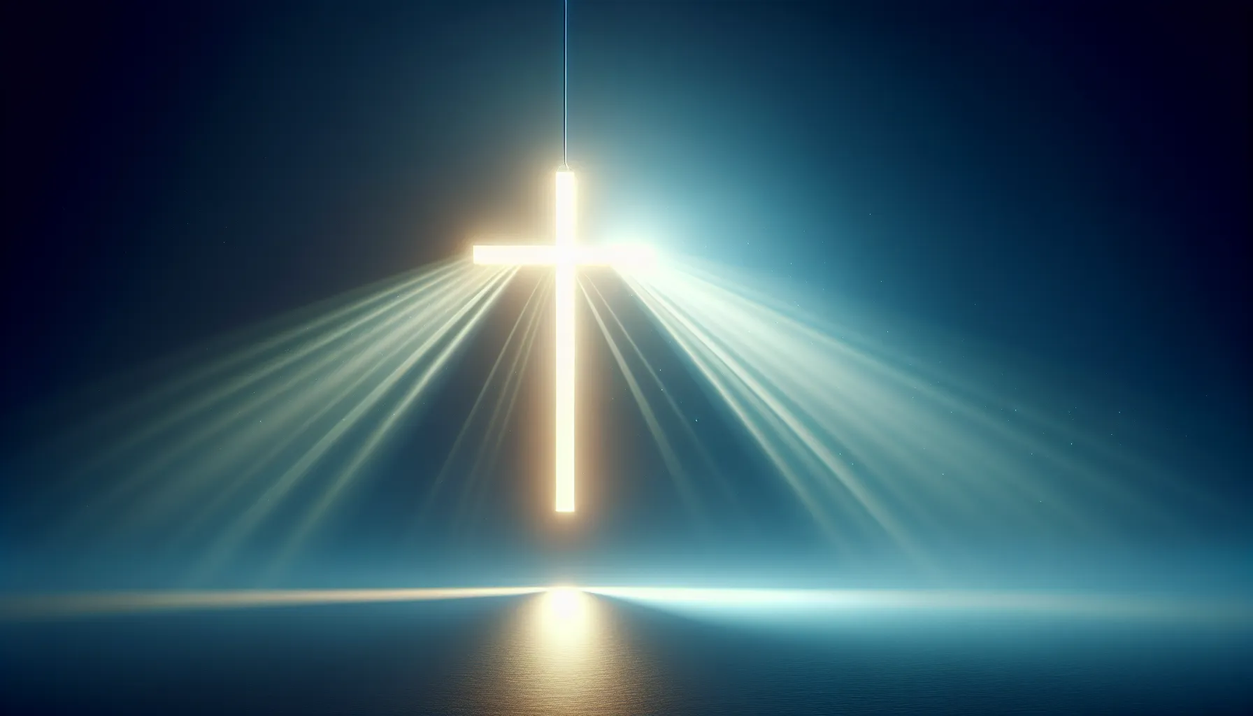 'Imagen de una cruz luminosa sobre un fondo sereno, representando la fortaleza y la paz que el cristianismo puede brindar a tu vida'