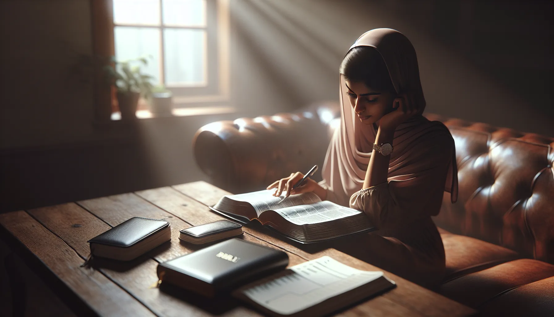 Imagen representativa de una persona leyendo la Biblia mientras organiza su agenda