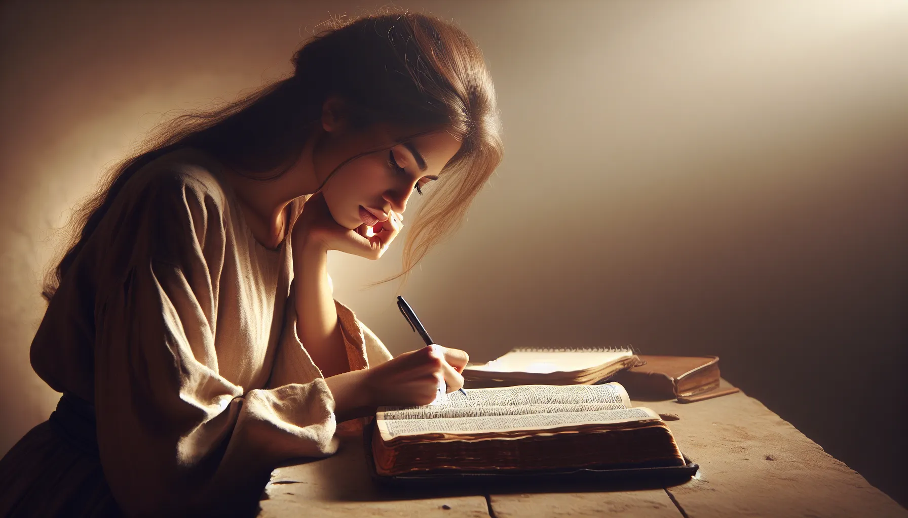 Imagen de una persona leyendo la Biblia y tomando notas para estudiar de forma efectiva.