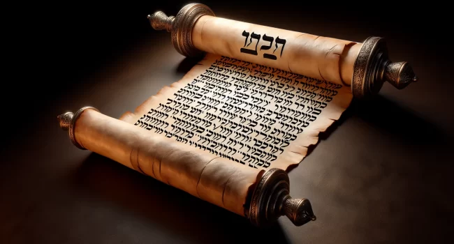 Imagen de un pergamino antiguo con inscripciones hebreas que representan la salvación de Israel en los últimos tiempos.
