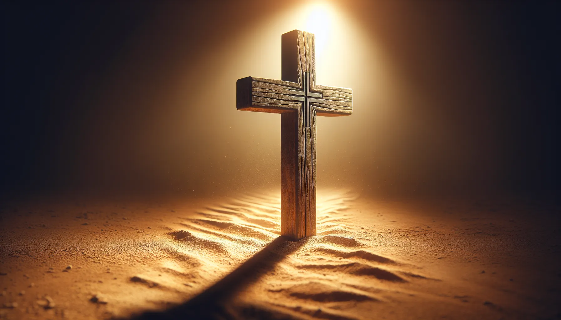 Símbolo de fe: una cruz de madera sobre un camino polvoriento