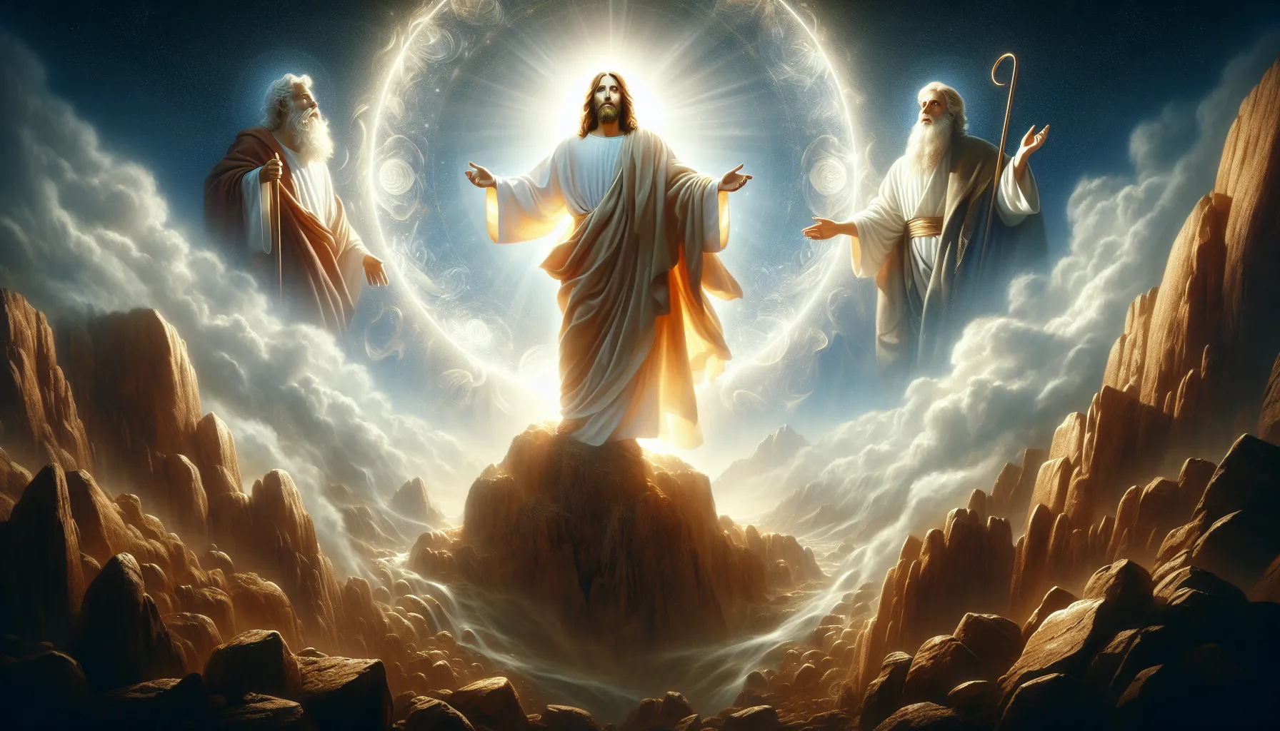 Representación artística de la transfiguración de Jesús en el monte Tabor