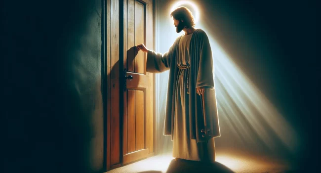 Representación artística de Jesús tocando a la puerta